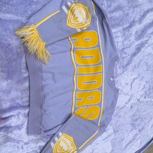 Adidas Lavender and Yellow Knit Sweater